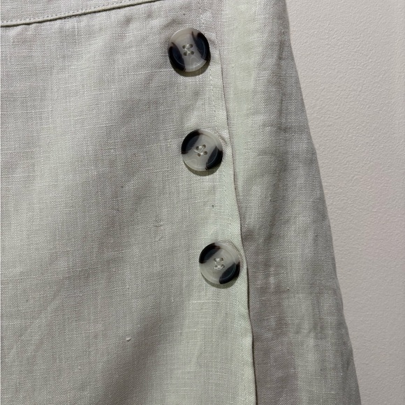 Tahari Xs‎ 100% Linen Skirt Women’s Skort Button Accents - Picture 3 of 8